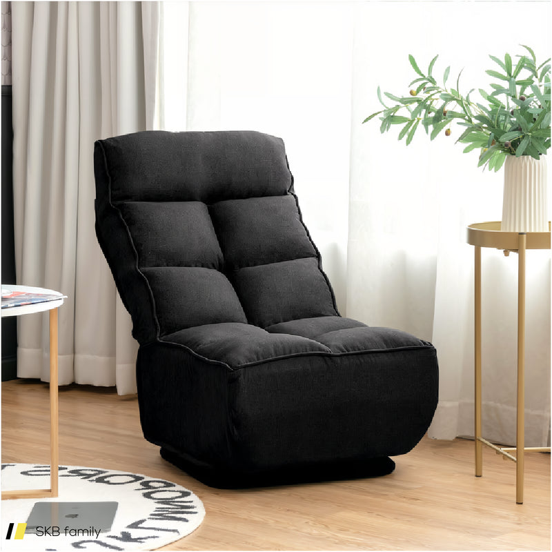 360-Degree Swivel Folding Floor Chair With 6 Adjustable Positions 240615-230923