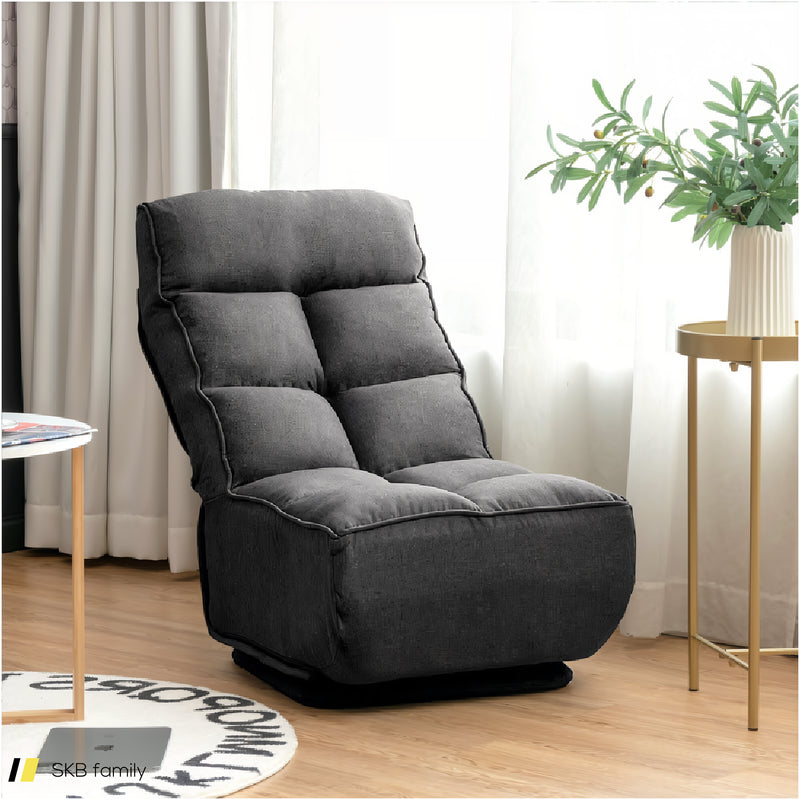 360-Degree Swivel Folding Floor Chair With 6 Adjustable Positions 240615-230923