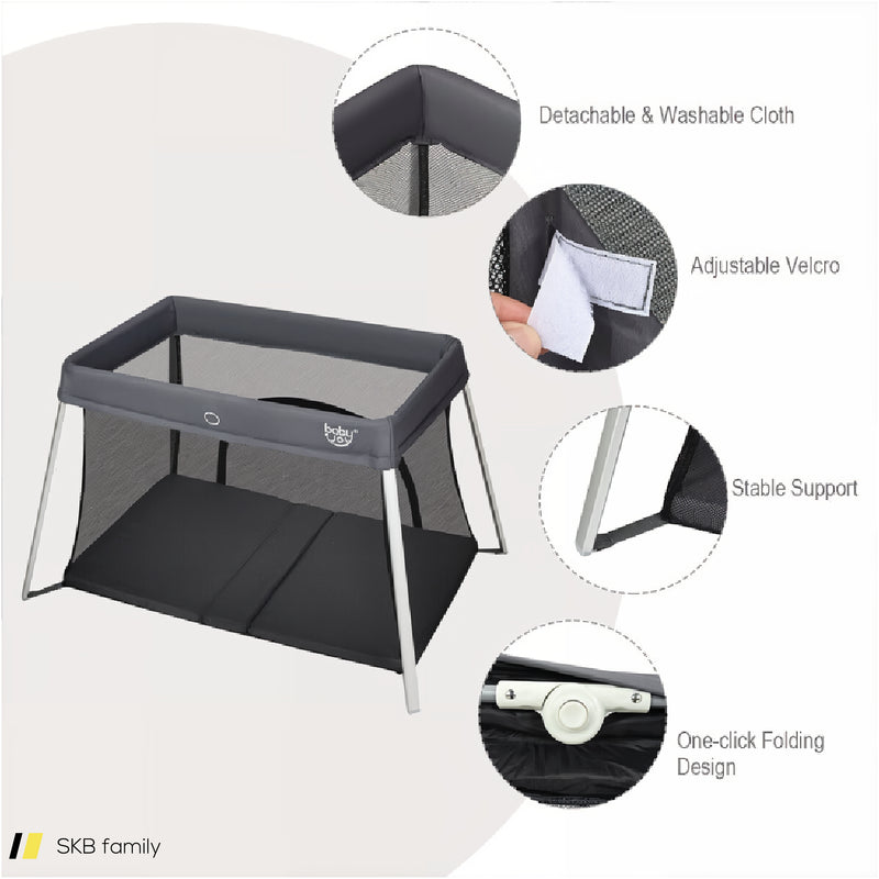 Lightweight Foldable Baby Playpen With Carrying Bag 240615-230924