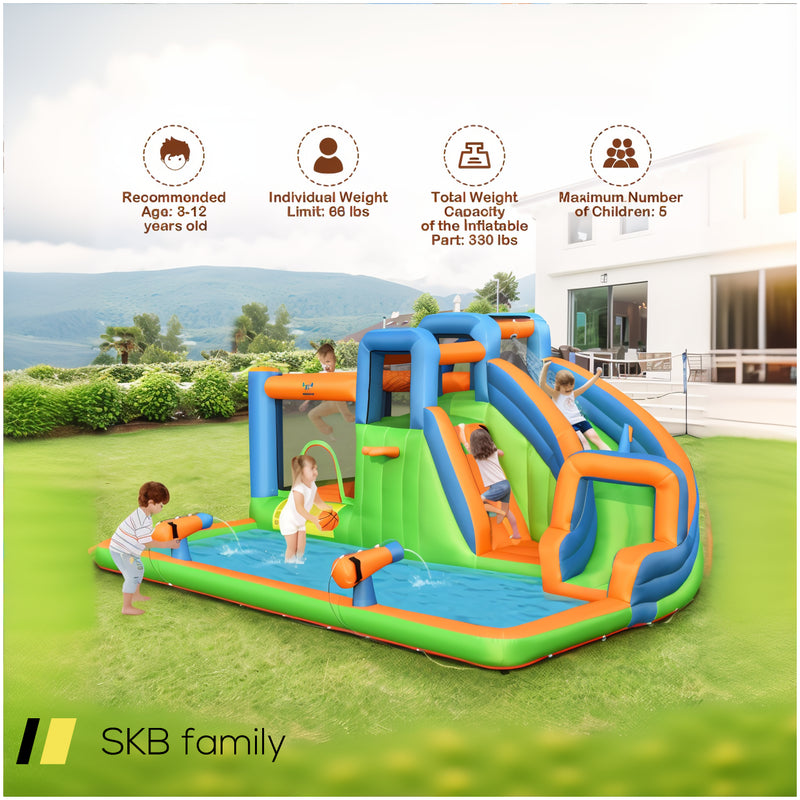 Inflatable Water Slide With Dual Climbing Walls And Blower Excluded 240615-230926