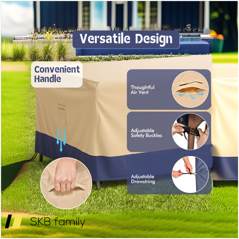 Patio Furniture Cover With Padded Handle And Click-Close Straps 240615-230927