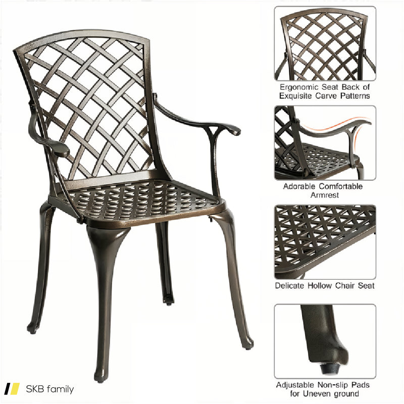 Outdoor Aluminum Dining Set Of 2 Patio Bistro Chairs 240615-230931