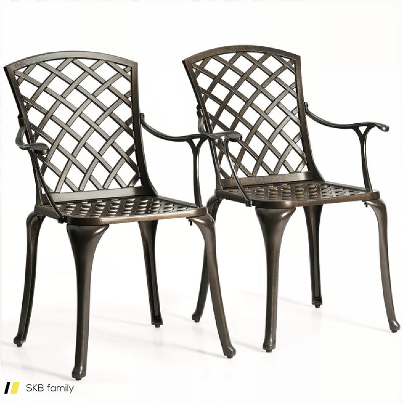 Outdoor Aluminum Dining Set Of 2 Patio Bistro Chairs 240615-230931