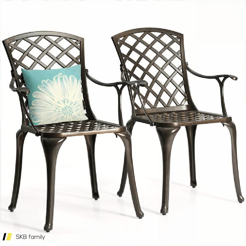 Outdoor Aluminum Dining Set Of 2 Patio Bistro Chairs 240615-230931