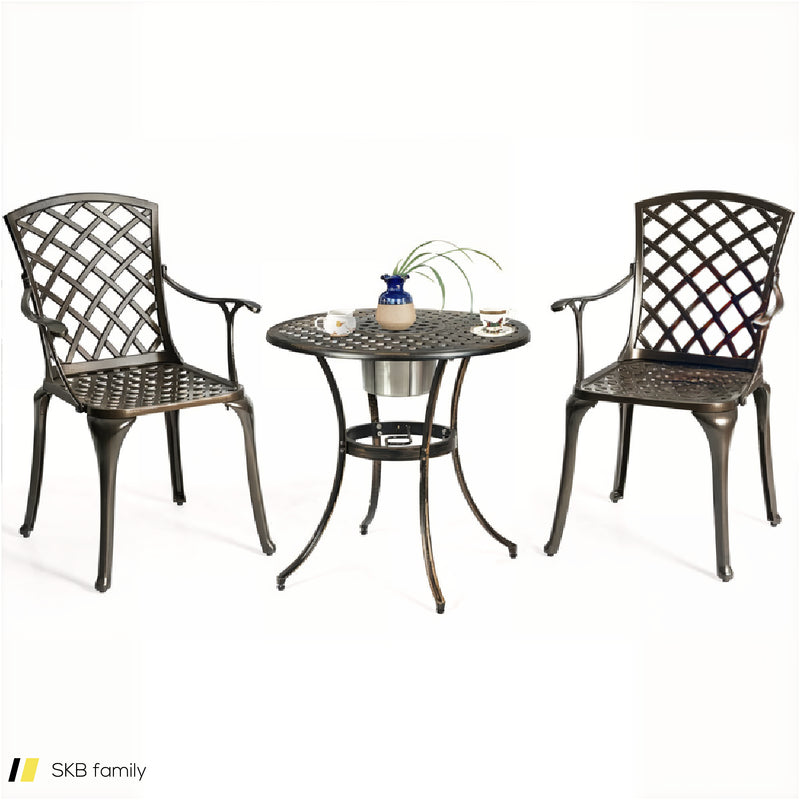 Outdoor Aluminum Dining Set Of 2 Patio Bistro Chairs 240615-230931