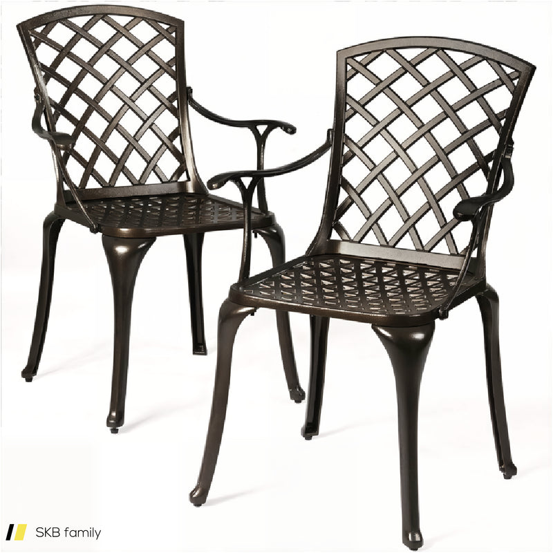 Outdoor Aluminum Dining Set Of 2 Patio Bistro Chairs 240615-230931