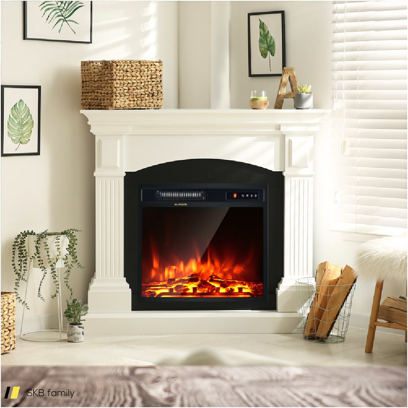 18 Inch 1500w Electric Fireplace Freestanding And Recessed Heater 240615-230933