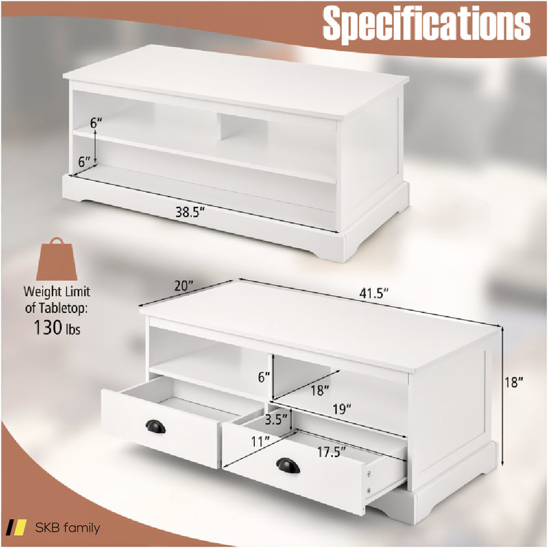 Modern Coffee Table With Drawers And Open Cubies 240615-230934