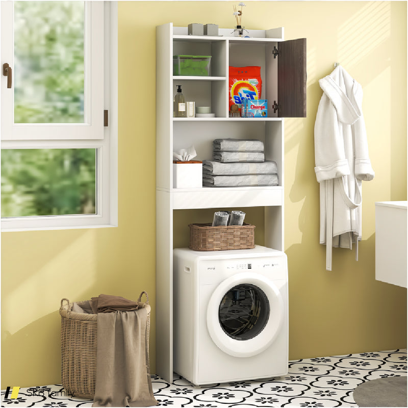 4-Tier Space-Saving Toilet Sorage Cabinet With Open Shelves 240615-230935