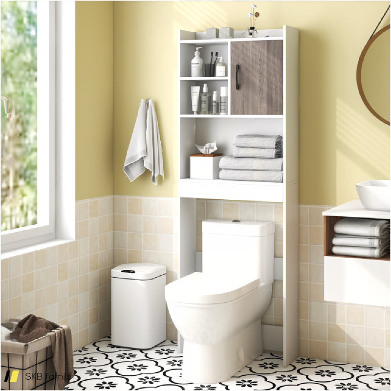 4-Tier Space-Saving Toilet Sorage Cabinet With Open Shelves 240615-230935