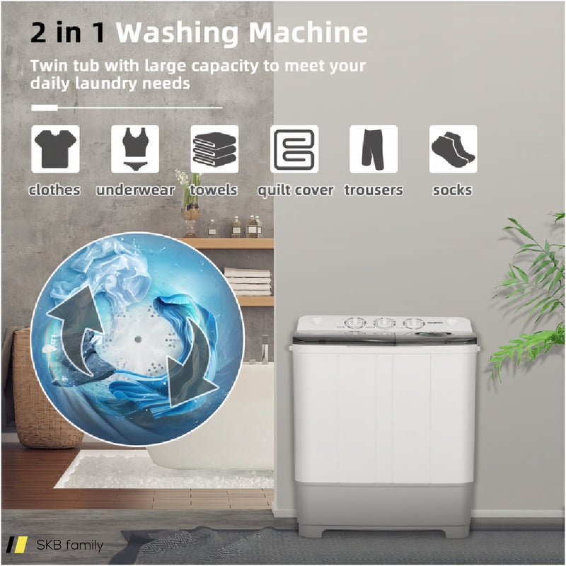 2-In-1 Portable 22lbs Capacity Washing Machine With Timer Control 240615-230937