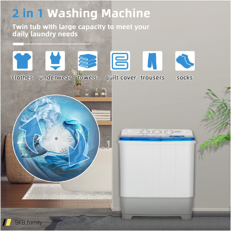 2-In-1 Portable 22lbs Capacity Washing Machine With Timer Control 240615-230937