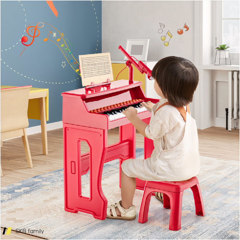 37 Keys Music Piano With Microphone Kids Piano Keyboard With Detachable Music Stand 240615-230942