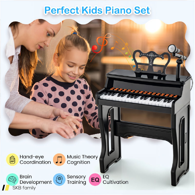 37 Keys Music Piano With Microphone Kids Piano Keyboard With Detachable Music Stand 240615-230942