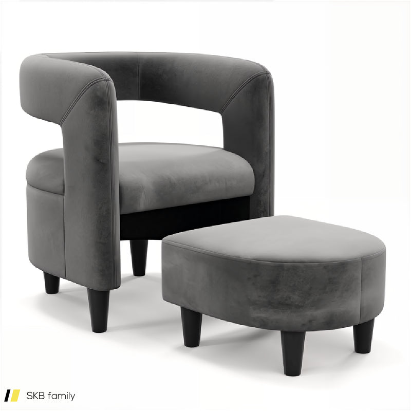 Comfy Accent Armchair With Footrest 240615-230943