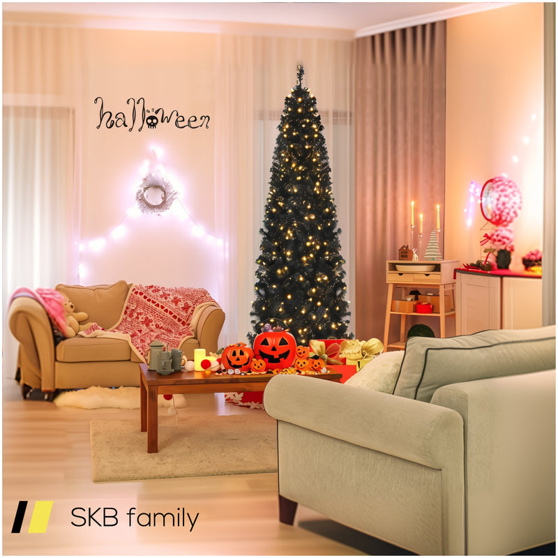 Pre-Lit Christmas Halloween Tree With Pvc Branch Tips And Warm White Lights 240615-230944