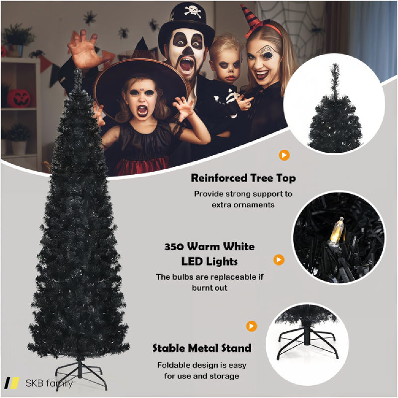 Pre-Lit Christmas Halloween Tree With Pvc Branch Tips And Warm White Lights 240615-230944