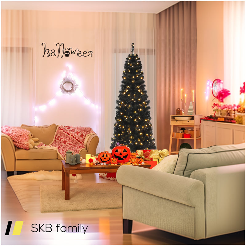 Pre-Lit Christmas Halloween Tree With Pvc Branch Tips And Warm White Lights 240615-230944