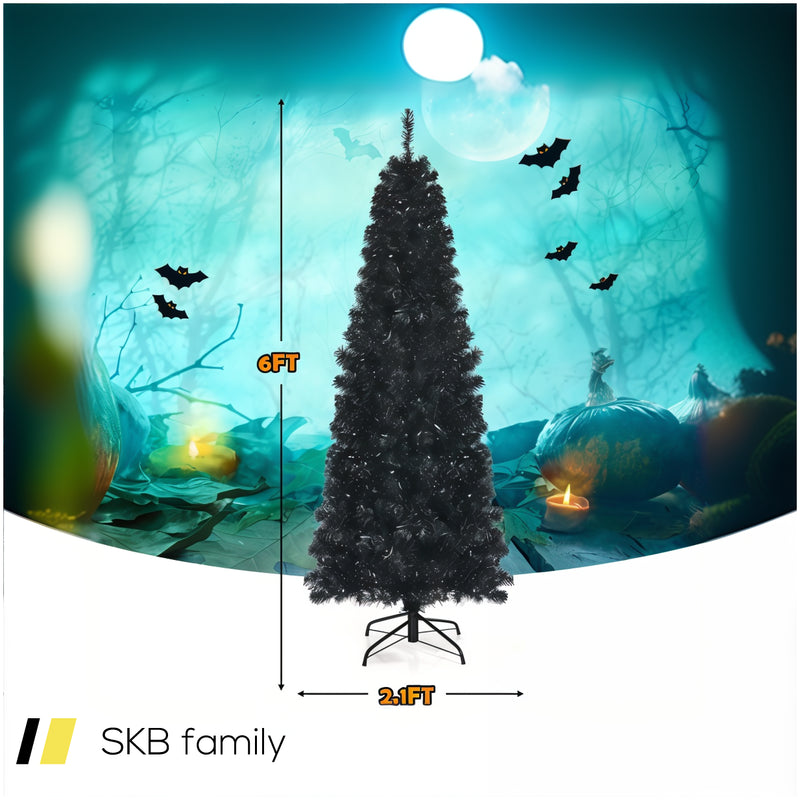 Pre-Lit Christmas Halloween Tree With Pvc Branch Tips And Warm White Lights 240615-230944