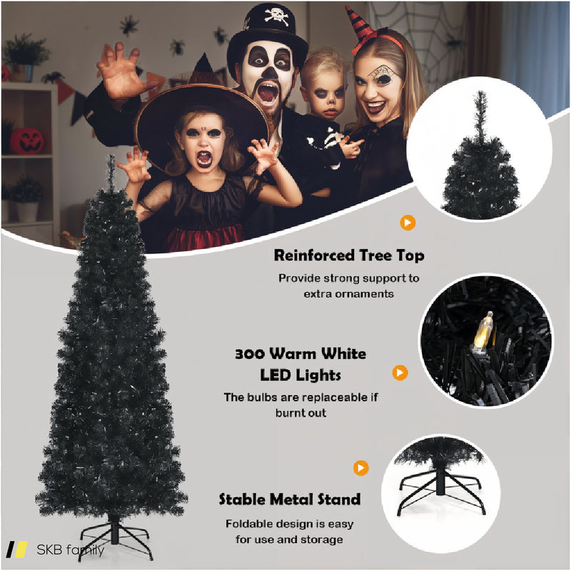 Pre-Lit Christmas Halloween Tree With Pvc Branch Tips And Warm White Lights 240615-230944