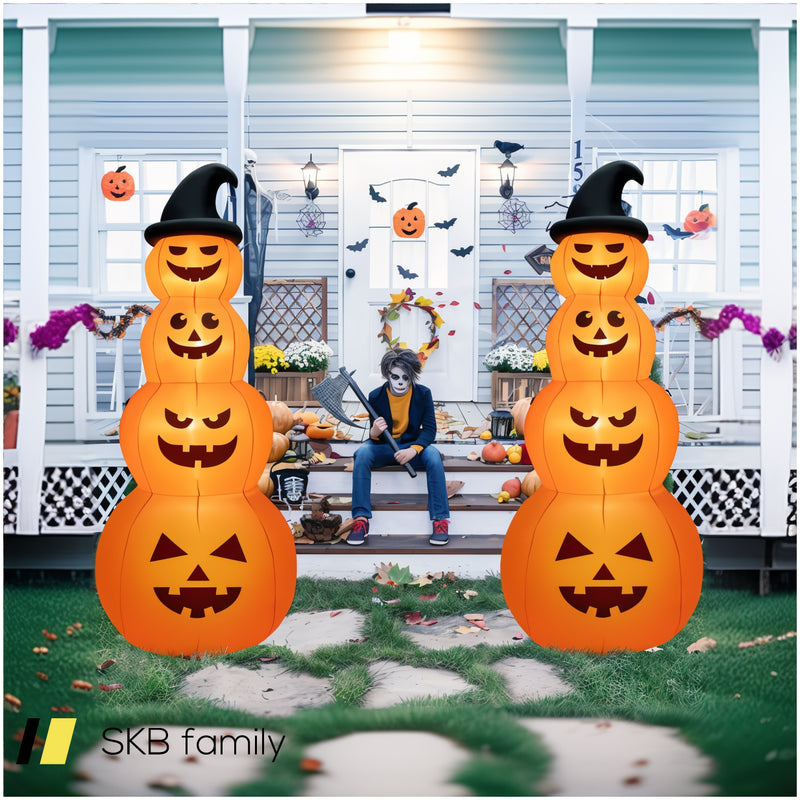 8 Feet Inflatable Halloween Pumpkins Stack With Built-In Led Lights 240615-230945