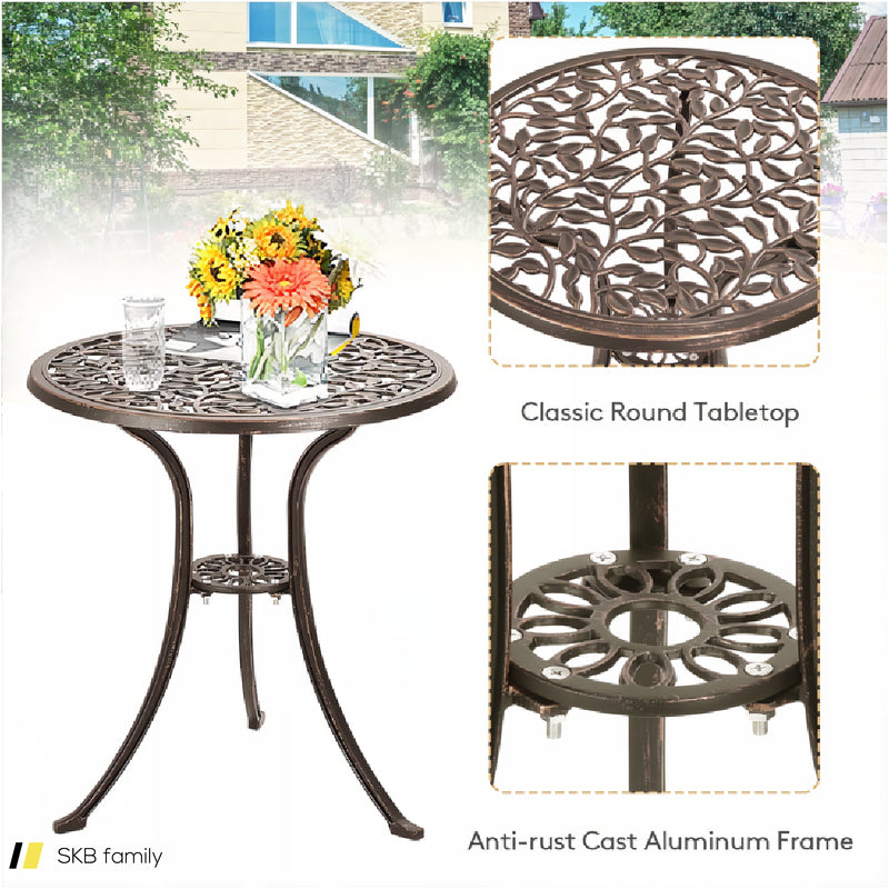 3 Pieces Cast Aluminum Bistro Set 240615-230946