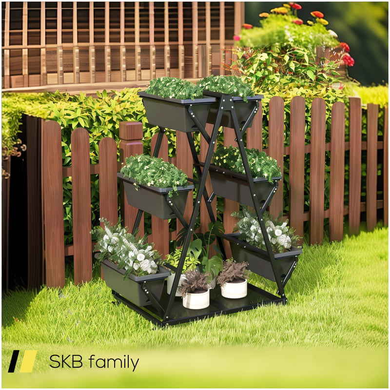 3-Tier Vertical Raised Garden Bed With 4 Wheels And 6 Container Boxes 240615-230952