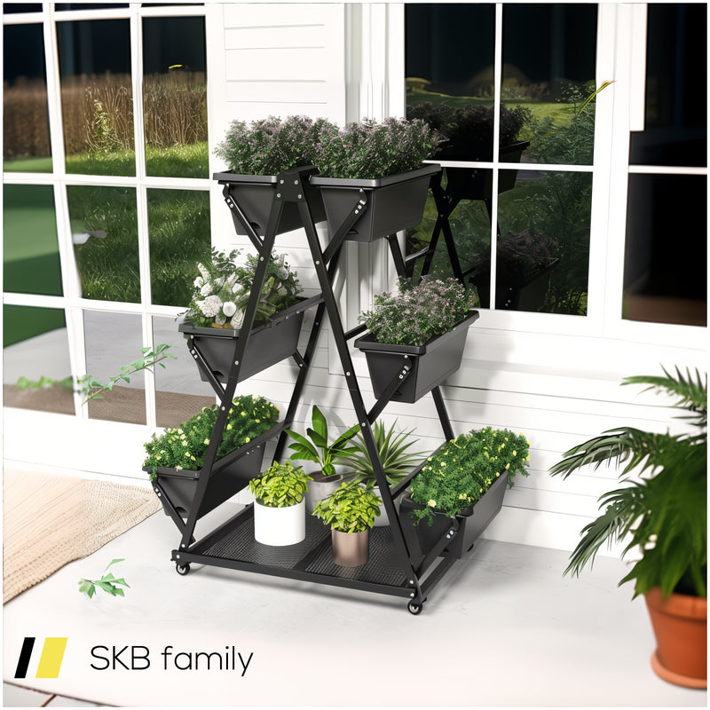 3-Tier Vertical Raised Garden Bed With 4 Wheels And 6 Container Boxes 240615-230952