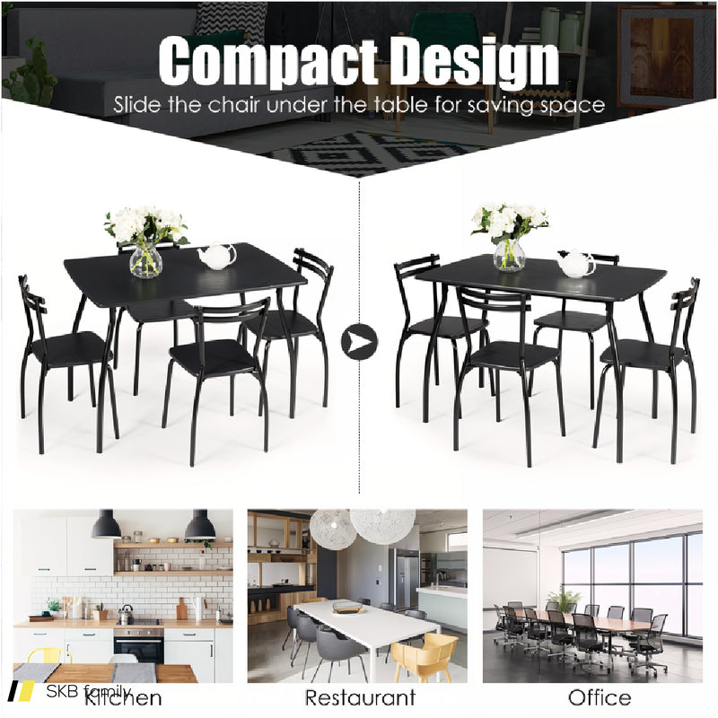 5 Pieces Dining Table Set With 4 Chairs 240615-232945