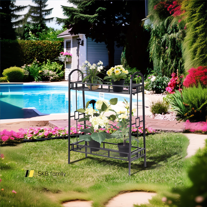 2-Tier Heavy Duty Metal Flower Plant Stand 240115-214132