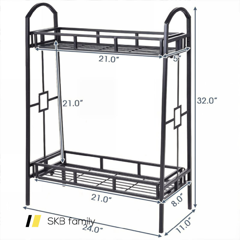 2-Tier Heavy Duty Metal Flower Plant Stand 240115-214132