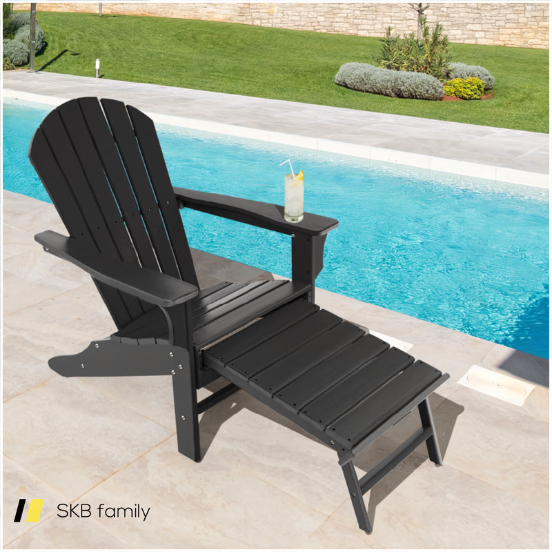 Patio Hdpe Adirondack Chair With Retractable Ottoman 240115-214283