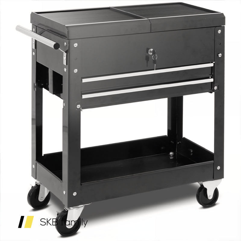 Rolling Mechanics Tool Cart Slide Top Utility Storage Cabinet Organizer 2 Drawers 240115-214448