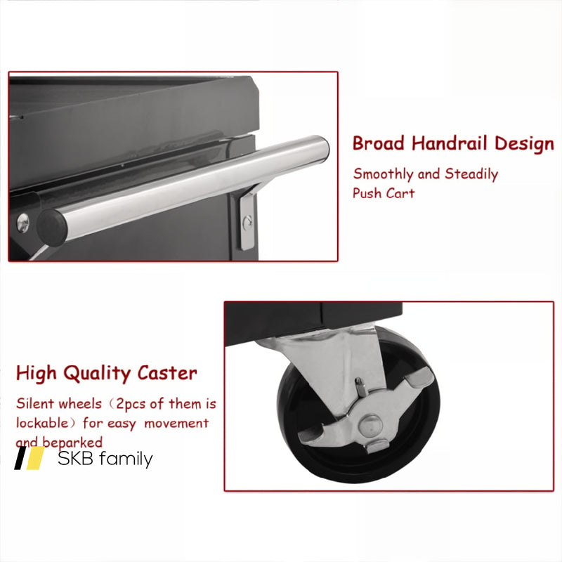 Rolling Mechanics Tool Cart Slide Top Utility Storage Cabinet Organizer 2 Drawers 240115-214448