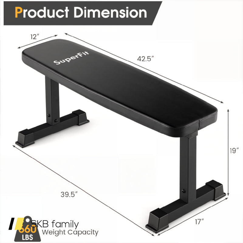 Flat Weight Bench 660 Lbs Heavy Duty Strength Training Bench 240115-214538