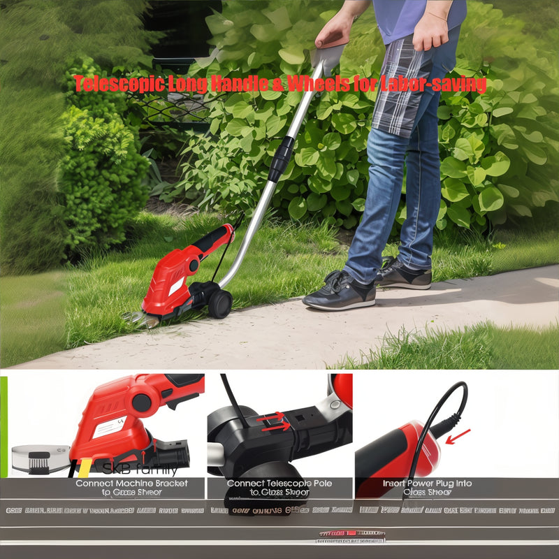 7.2v Cordless Grass Shear With Extension Handle And Rechargeable Battery 240115-214542