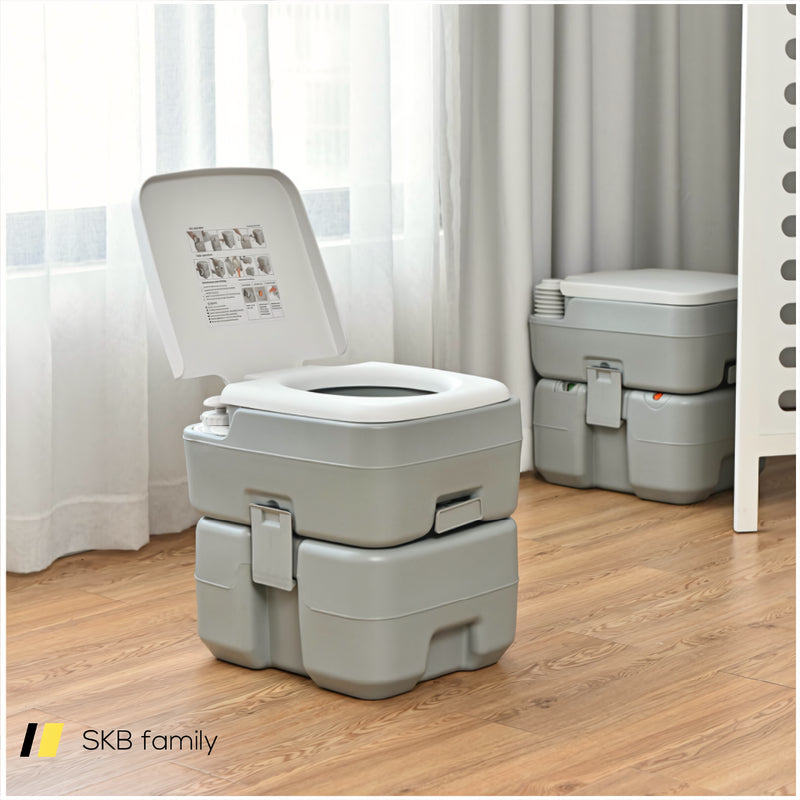 5.3 Gallon 20 L Portable Potty Commode For Rv Camping Indoor Outdoor 240115-214583