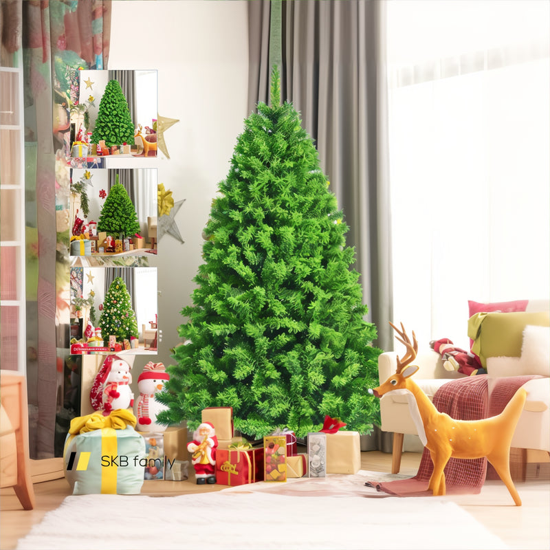 4.5/6.5/7.5 Feet Unlit Artificial Christmas Tree With Metal Stand 240115-214733