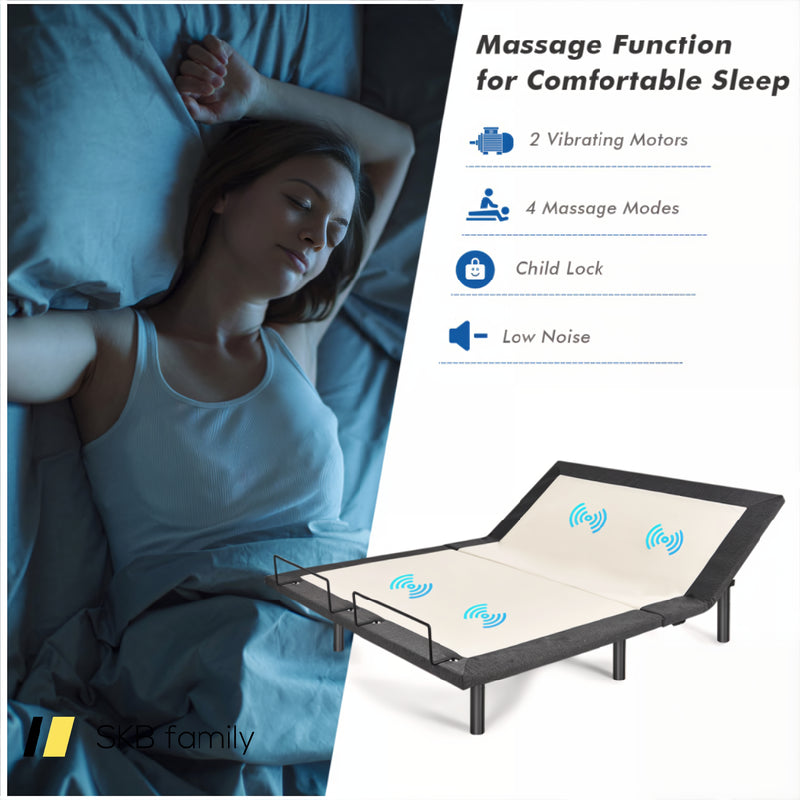 Twin/Queen Size Adjustable Bed Base Electric Bed Frame With Massage Modes 240115-214756