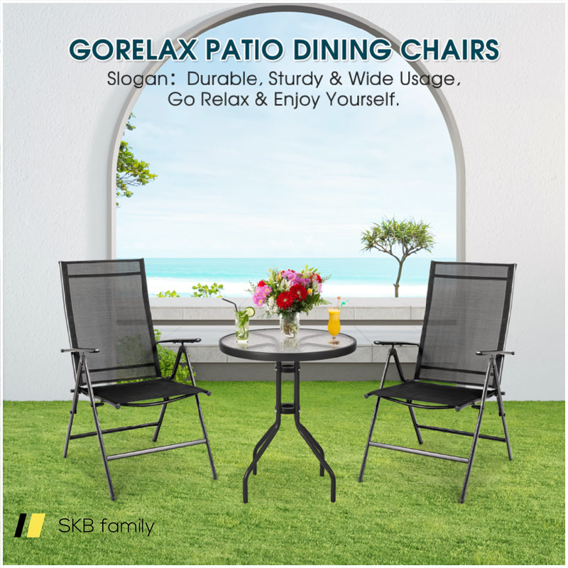 Set Of 2 Adjustable Portable Patio Folding Dining Chair Recliners 240115-214759