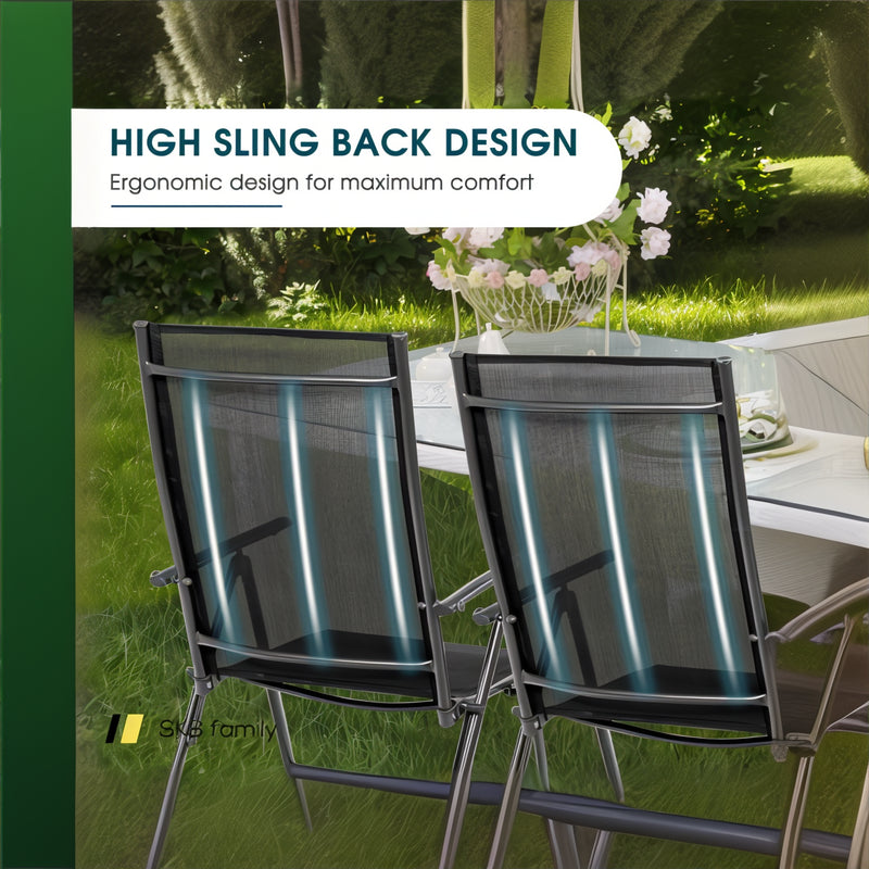 Set Of 2 Adjustable Portable Patio Folding Dining Chair Recliners 240115-214759