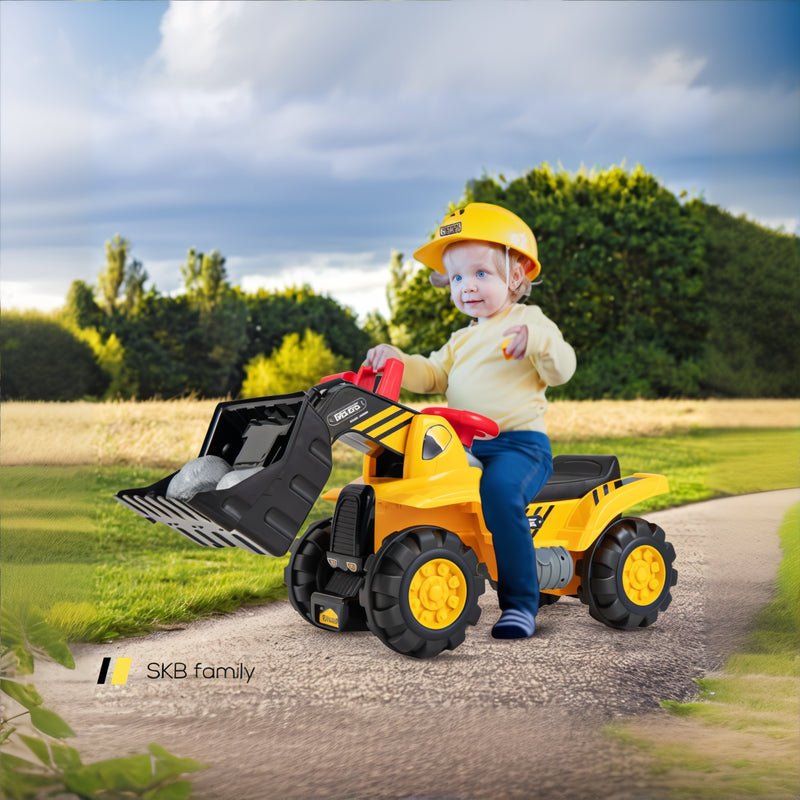 6v Electric Kids Ride On Bulldozer Pretend Play Truck Toy With Adjustable Bucket 240115-214786