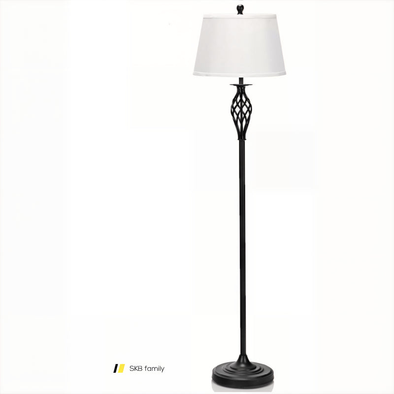 2 Table Lamps 1 Floor Lamp Set With Fabric Shades 240115-214793