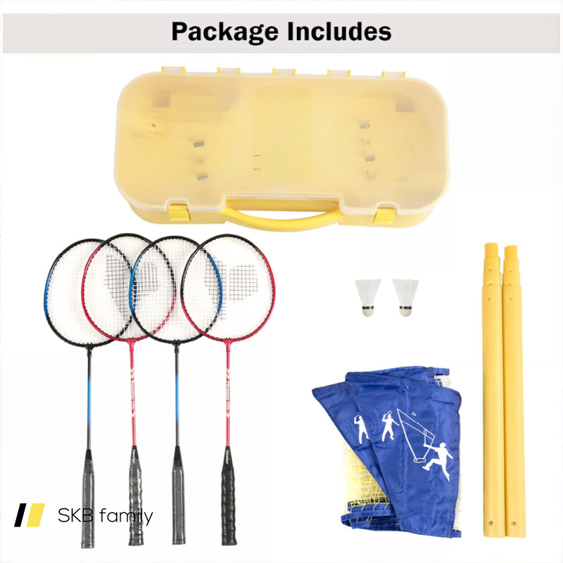 Portable Badminton Set Folding Tennis Badminton Volleyball Net 240115-214798