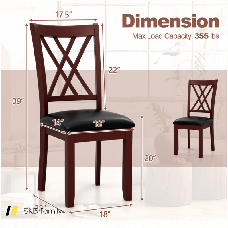 Set Of 2 Dining Chair With Backrest And Padded Seat 240115-215121