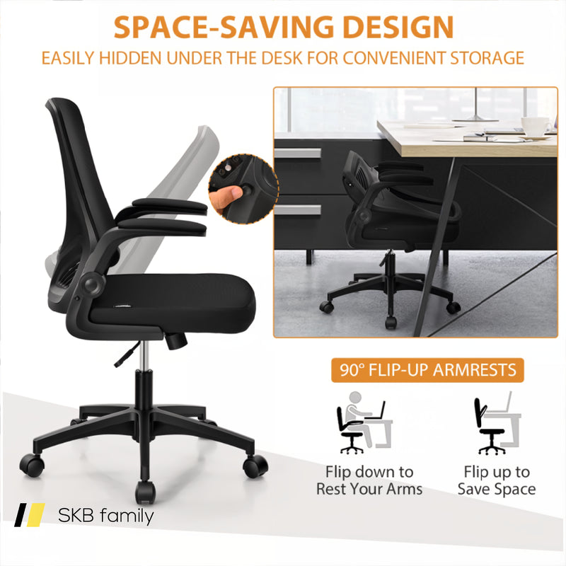 Swivel Mesh Office Chair With Foldable Backrest And Flip-Up Arms 240115-215128