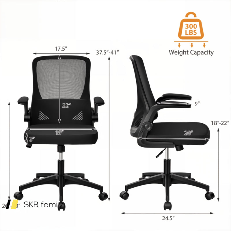 Swivel Mesh Office Chair With Foldable Backrest And Flip-Up Arms 240115-215128