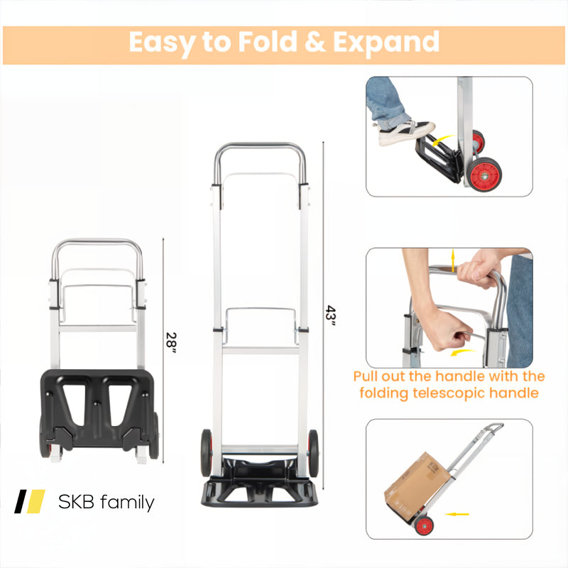 Portable Folding Hand Truck With Telescopic Handle And Wheels 240115-215130