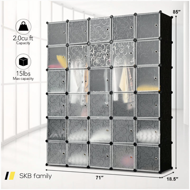 Diy 30 Cube Portable Closet Clothes Wardrobe Cabinet 240115-215189