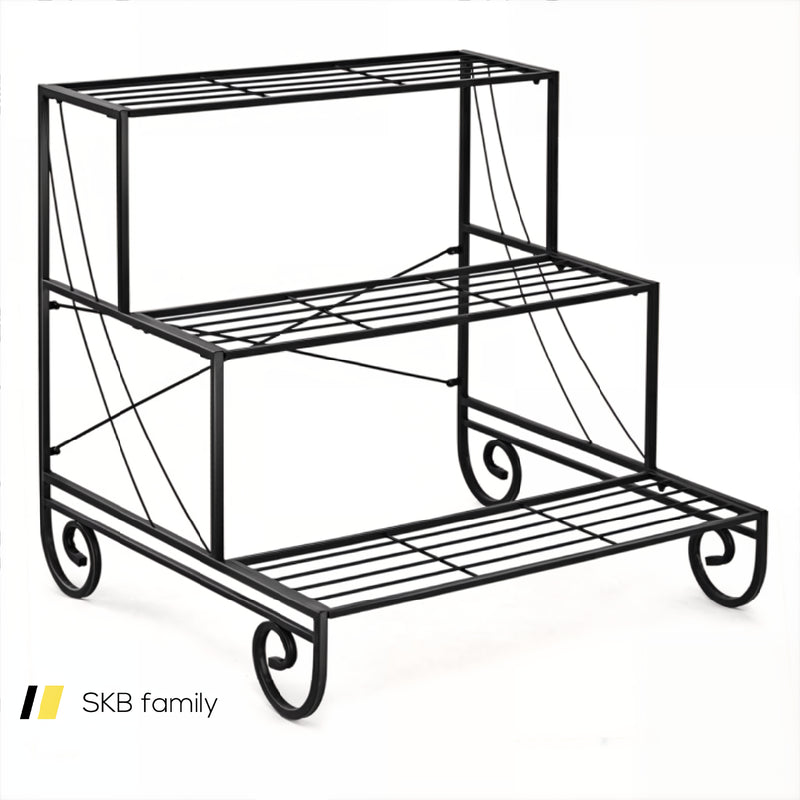 3 Tier Outdoor Metal Garden Planter Holder Shelf 240115-215222